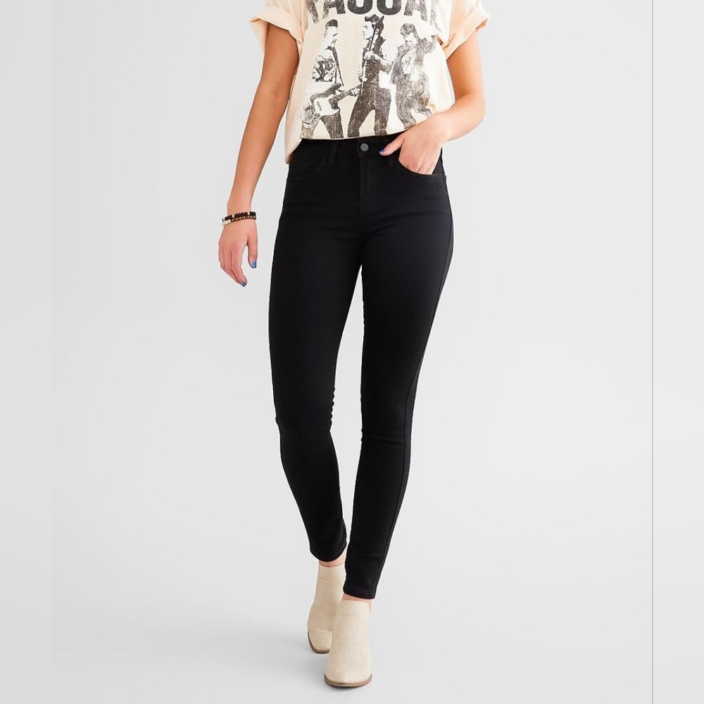 Flying Monkey Mid Rise Skinny Stretch Jeans Black Women's Size 27 NWT - Picture 2 of 11
